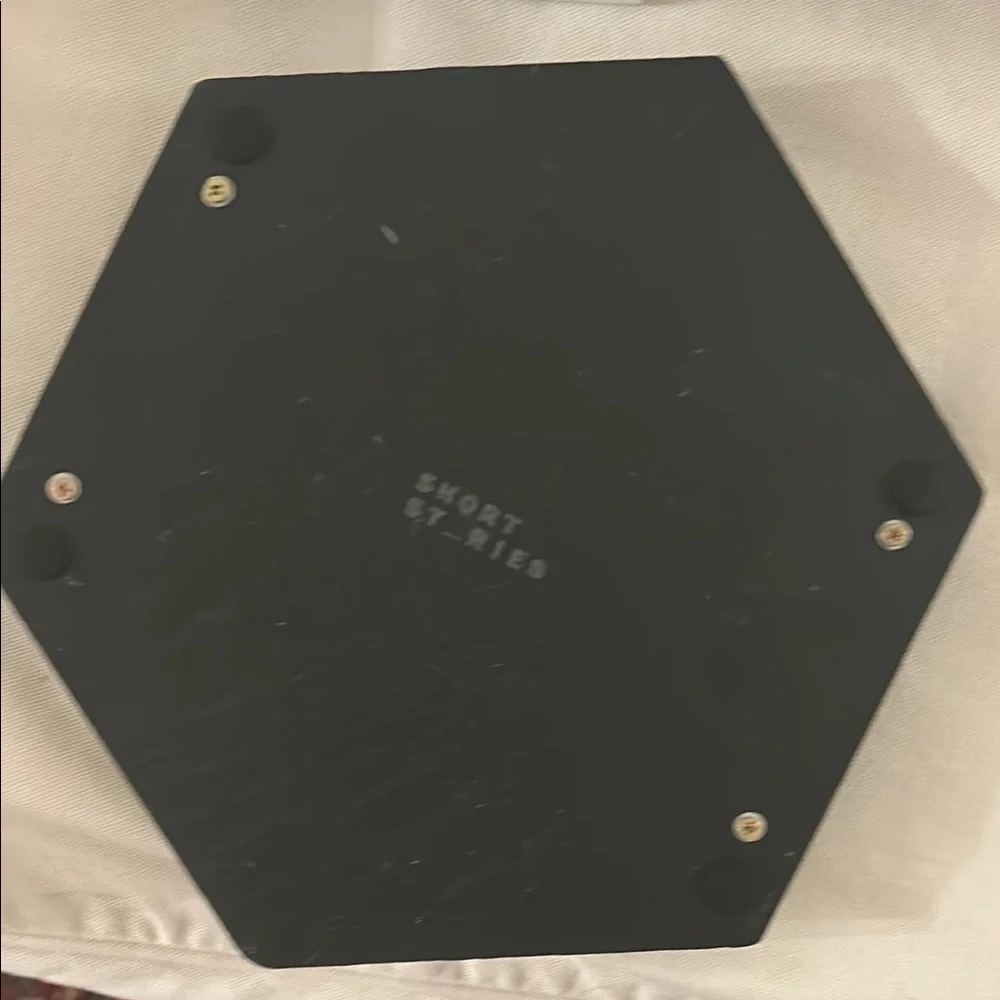 Chic Black Hexagonal Tray with Gold Handles
